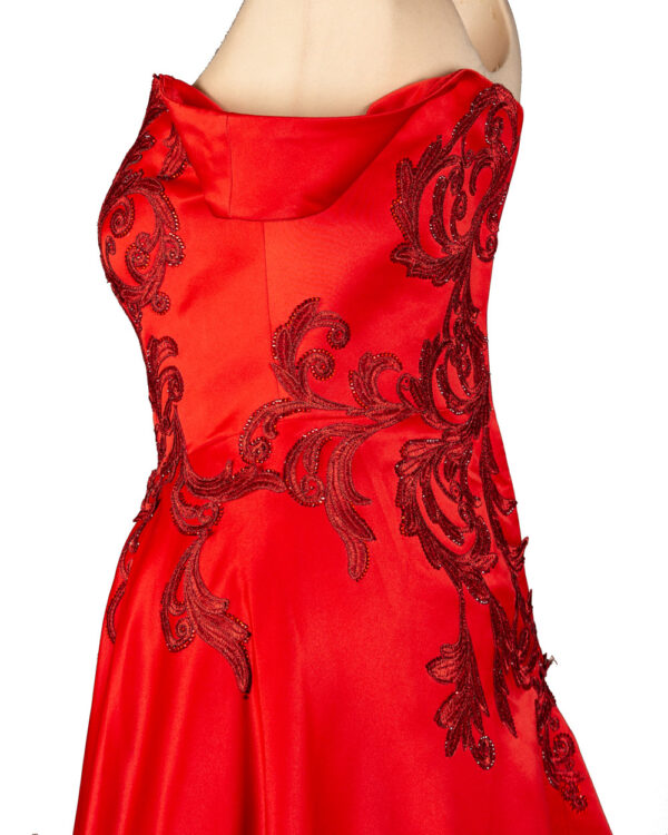 Red-Embroidered-Soiree-Dress-side-view